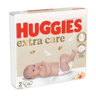 HUGGIES Pieluchy Extra Care rozmiar 2 (3-6kg), 82szt.