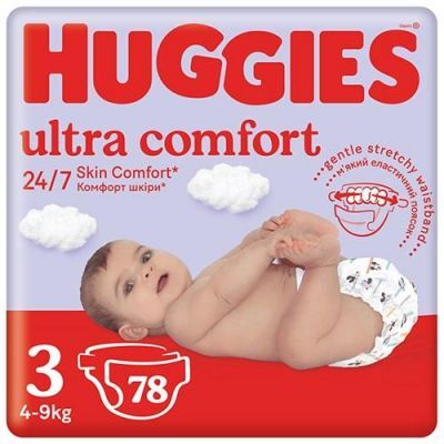 HUGGIES Pieluchy Ultra Comfort rozmiar 3 (5-9kg), 78szt