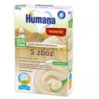 HUMANA 100% Organic Kaszka bezmleczna 5 zbóż po 6. miesiącu 200 g