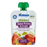 HUMANA 100% Organic Mus Słodki Ziemniak w owocach od 6. miesiąca, 90g  KRÓTKA DATA 21.11.2024