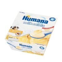 HUMANA Deserek jogurtowy o smaku bananowym po 6. miesiącu 4 x 100 g DATA WAŻNOŚCI 17.04.2024
