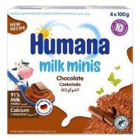 HUMANA Milk Minis Deserek mleczny o smaku czekoladowym po 10 miesiącu, 4x 100g  KRÓTKA DATA 15.01.2025