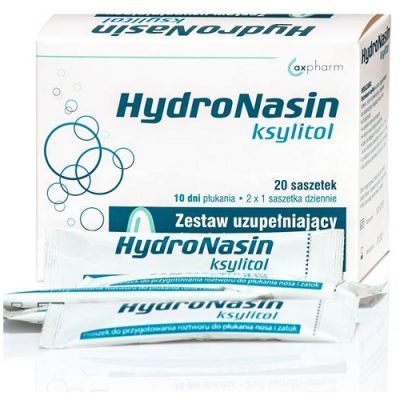 HYDRONASIN Ksylitol Zestaw uzupełniający do płukania nosa 20 saszetek