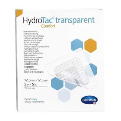 HydroTac Comfort Transparent Opatrunek Żelowy, Jałowy 12,5x12,5cm, 10 szt KRÓTKA DATA 01.06.2026