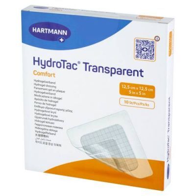 HydroTac Comfort Transparent Opatrunek Żelowy, Jałowy 12,5x12,5cm, 10 szt