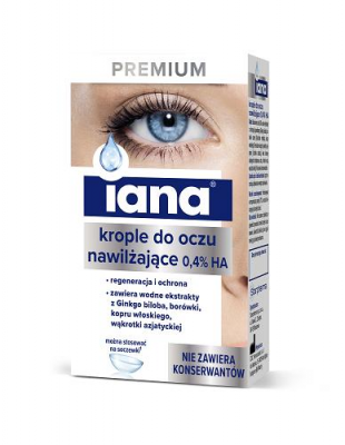 Iana Premium nawilżające krople do oczu, 10 ml