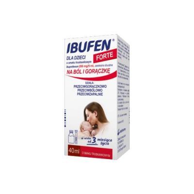 IBUFEN dla dzieci Forte Smak truskawkowy, 40 ml