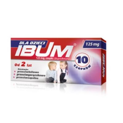 IBUM DLA DZIECI 125 mg czopki od 2 roku życia 10 sztuk