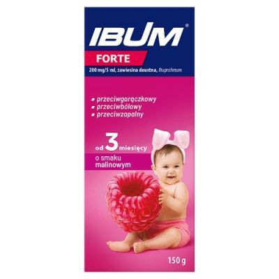 IBUM FORTE Zawiesina o smaku malinowym 200 mg/5 ml, 150 g