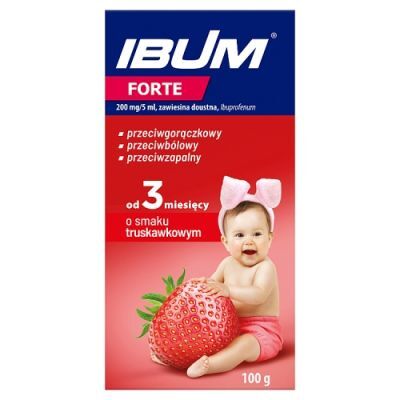 IBUM FORTE Zawiesina o smaku truskawkowym 200 mg/5 ml - 100 g