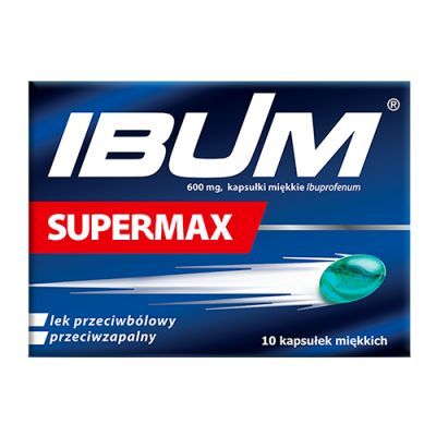 IBUM SUPERMAX 600 mg 10 kapsułek na ostry ból głowy, zębów