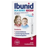 Ibunid dla dzieci Forte 200 mg/5 ml zawiesina doustna smak truskawkowy, 100 ml