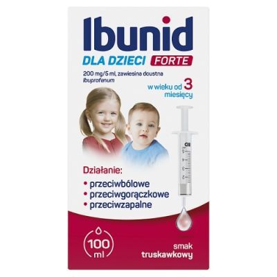 Ibunid dla dzieci Forte 200 mg/5 ml zawiesina doustna smak truskawkowy, 100 ml