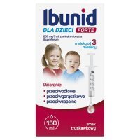 Ibunid dla dzieci Forte 200 mg/5 ml zawiesina doustna smak truskawkowy, 150 ml
