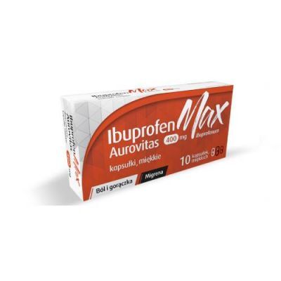 Ibuprofen MAX Aurovitas 400mg, 10 kapsułek