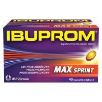 IBUPROM MAX SPRINT 40 kapsułek,  ból głowy, ból zębów,