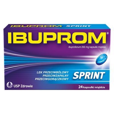 IBUPROM SPRINT CAPS 24 kapsułki bóle głowy, zębów, gorączka