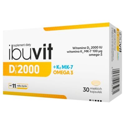 IBUVIT D3 2000 + K2 MK-7 Omega 3  30 kapsułek