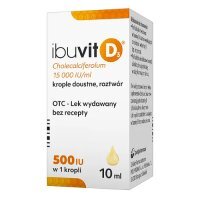 Ibuvit D3 500 IU Krople - Lek z witaminą D3, 10 ml