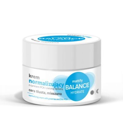 Idee Derm Normalizujący krem z cynkiem PCA i zieloną herbatą do cery tłustej i mieszanej, 50 ml