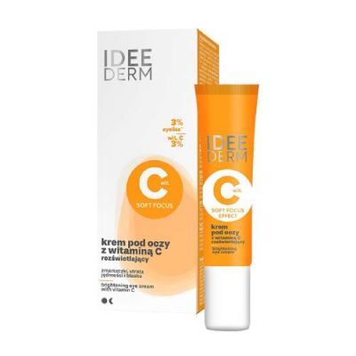 Idee Derm Rozświetlający krem pod oczy z witaminą C dla każdego typu cery, 15 ml