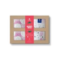 TEXPOL Zestaw świąteczny: Bambusowy ręcznik SKY SUN róż 140x70cm + Pieluszka 65x65cm