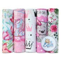 EGA KIDS Pieluchy tetrowe 70x80cm zestaw nr 5, 5 szt.