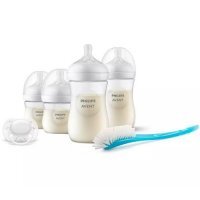 AVENT Natural Response Zestaw dla noworodka 4x Butelka responsywna + Szczotka do butelek + Smoczek uspokajający Ultra Soft 0-6mies. SCD838/11
