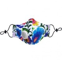 Maska Bawełniana Olmed łowickie wzory-biały +1 filtr rozmiar S/M