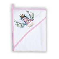 TEGA BABY Okrycie kąpielowe 100x100cm DZIKI ZACHÓD JEDNOROŻEC białe, 1 szt.