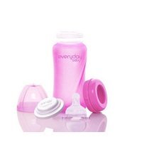 Everyday Baby Szklana butelka ze smoczkiem M wiśniowa 3-6m 240ml