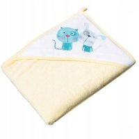 TEGA BABY Okrycie kąpielowe PIES I KOT żółte 80x80cm