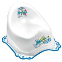 MALTEX Nocnik z gumkami antypoślizgowymi SMERFY, biało-niebieski