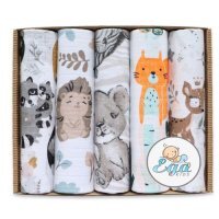 EGA KIDS Zestaw pieluszek tetrowych 70x80 Zwierzęta, 5szt.