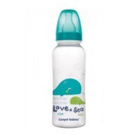 CanpolBabies Butelka LOVE&SEA, 12m+, turkusowa, 250ml