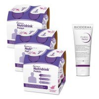 Zestaw Nutridrink Protein smak owoce leśne, 12 x 125ml + Bioderma Cicabio Restor krem ochronno - regenerujący, 100 ml