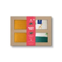 TEXPOL Zestaw Świąteczny: Bambusowy kocyk 80x100cm MIÓD + Pieluszka 30x30cm + Pieluszka 65x65cm