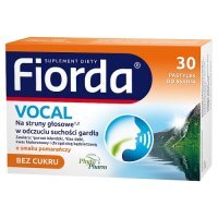 Fiorda Vocal pastylki do ssania o smaku pomarańczowym, 30 szt.