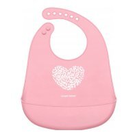 CANPOL BABIES Śliniak silikonowy z kieszenią "Pastelove" róż 74/024