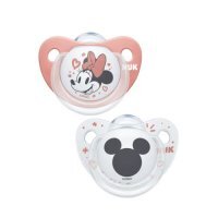NUK Trendline Disney Myszka Miki Smoczek silikonowy uspokajający 6-18m szary/róż, 2 sztuki