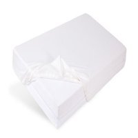 BabyMatex Prześcieradło BAMBOO z gumką, białe (60x120cm)