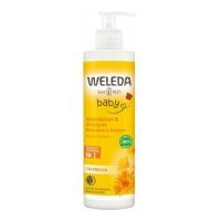 Weleda Baby Calendula Szampon i płyn do mycia ciała z nagietkiem lekarskim dla niemowląt i dzieci, 400 ml