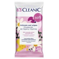 Cleanic Soft Chusteczki do higieny intymnej z ekstraktem z rumianku i kwasem mlekowym, 20 szt.