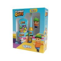 Mr.White Zestaw do mycia zębów Stumble Guys 3+ Szczoteczka elektryczna + Pasta do zębów, 75 ml + Kubek + Brelok + Figurka