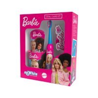Mr.White Zestaw do mycia zębów Barbie 3+ Szczoteczka elektryczna + Pasta do zębów, 75 ml + Kubek + Organizer ze spinkami