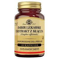 SOLGAR Imbir lekarski ekstrakt z kłącza - 60 kapsułek roślinnych