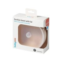 BabyOno Silikonowa miseczka z przyssawką i przykrywką beżowa, 1 szt.