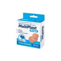 Rodzina Zdrowia MultiPlast Wodoodporne plastry z opatrunkiem okrągłe, 20 szt.
