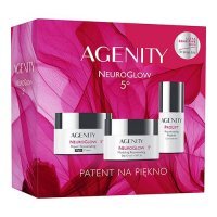 Agenity Neuroglow 5 Zestaw prezentowy: Modelujący krem odmładzający na dzień SPF 20, 50 ml + Naprawczy krem odmładzający na noc, 50 ml + Odmładzający koncentrat peptydowy, 15 ml