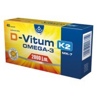 D-Vitum 2000 j.m. K2 MK-7 Omega-3, 40 kaps.